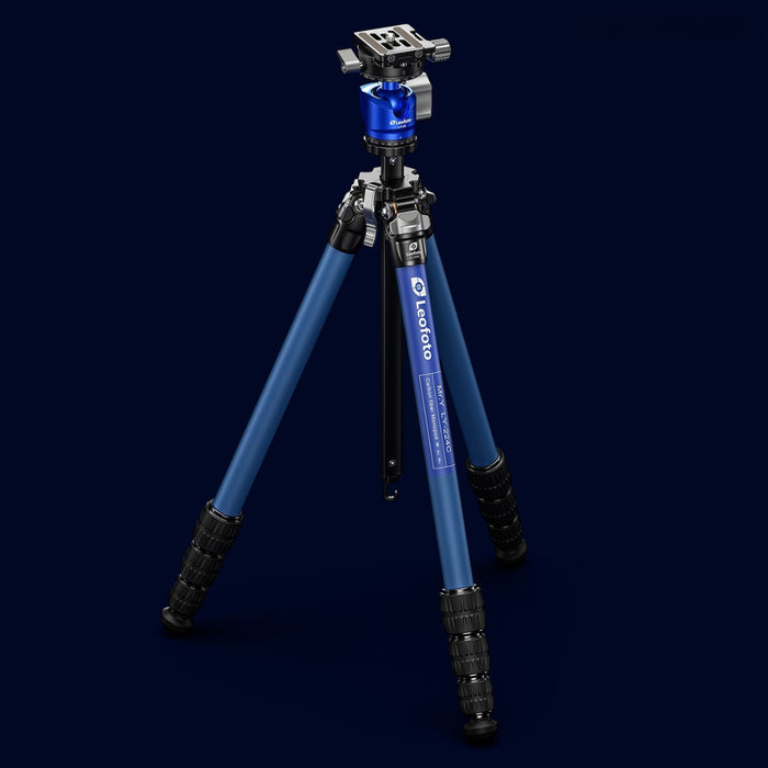 Leofoto BLUE MR.Y LY-224C 10 Layer Carbon Y Shaped Centre Tripod with LH-25 Ball Head - Max Load 6kg, Min 125mm to Max 1410mm