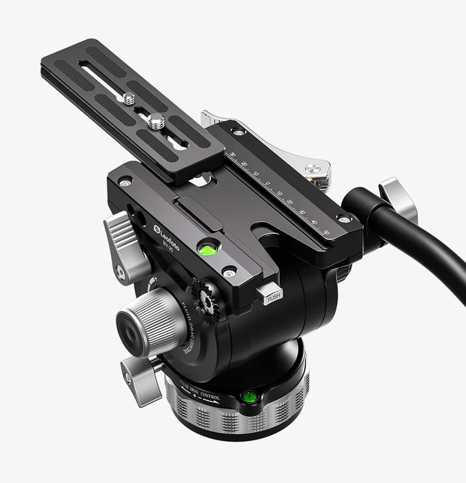 Leofoto BV-20  Pro Fluid Video Head with Lever Lock Arca Compatible QR Plate Max Load 15Kg