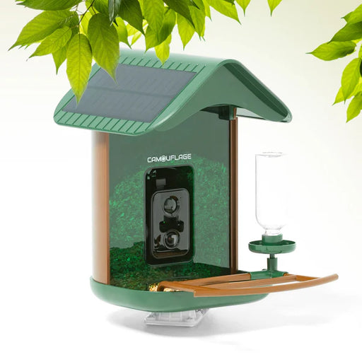 Camouflage EZ Bird Feeder with WiFi, Solar Panels and AI Camera