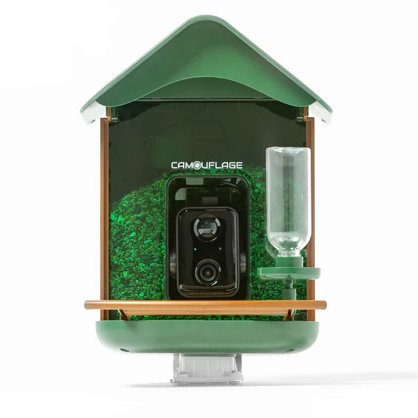 Camouflage EZ Bird Feeder with WiFi, Solar Panels and AI Camera