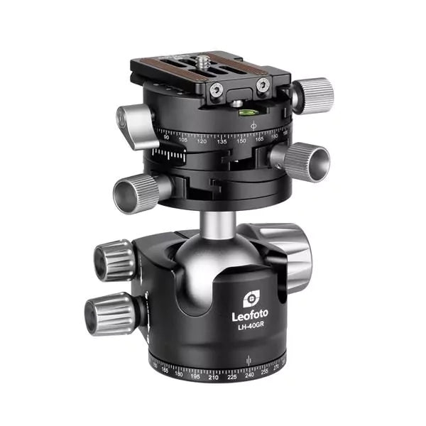 Leofoto LH-40GR Geared Head 40mm Low Profile Ball Head + Geared Panning Clamp