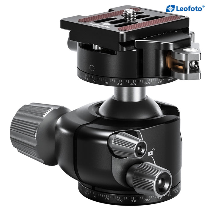 Leofoto LH Series LH-36PCL 36mm Low Profile Ball Head with PCL-52 Panning Clamp and QR Lock System - Max Load 18kg