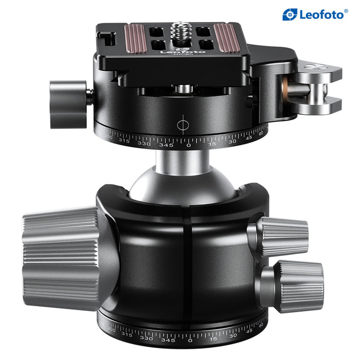 Leofoto LH Series LH-36PCL 36mm Low Profile Ball Head with PCL-52 Panning Clamp and QR Lock System - Max Load 18kg