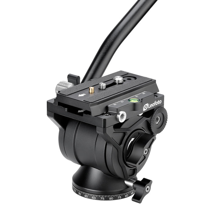 Leofoto BV-10M Manfrotto 60mm Flat Base Fluid Video Head with Arca Compatible QR Plate