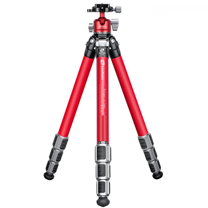 Leofoto Athena LA-284C 10 Layer Carbon Water, Sand Proof, Corrosion Resistant Titanium Feet RED Tripod with LH-30 RED Ball Head - Max Load 10kg, Min 160mm to 1290mm