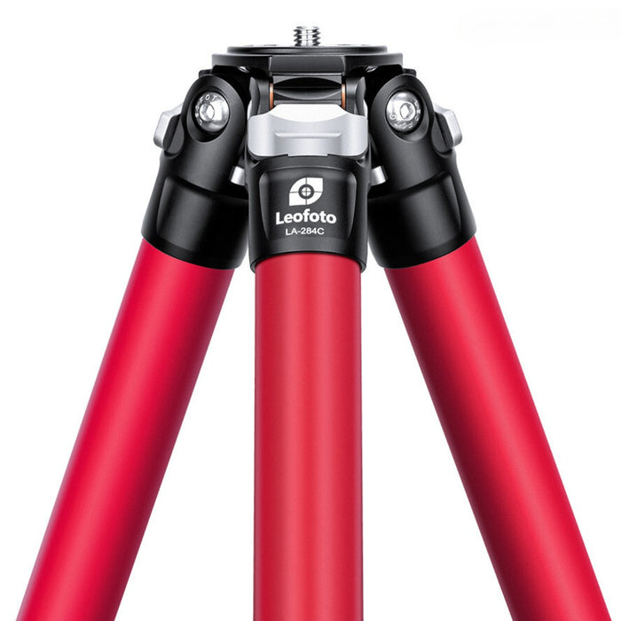 Leofoto Athena LA-284C 10 Layer Carbon Water, Sand Proof, Corrosion Resistant Titanium Feet RED Tripod with LH-30 RED Ball Head - Max Load 10kg, Min 160mm to 1290mm