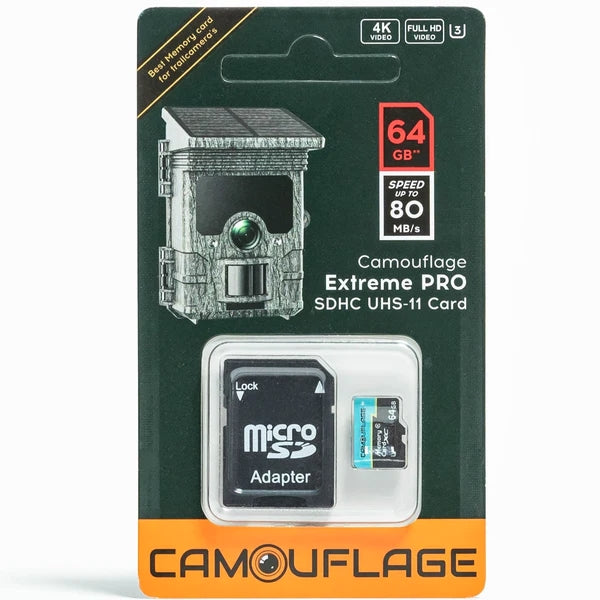 Camouflage 64gb Micro SD Card with Adaptor