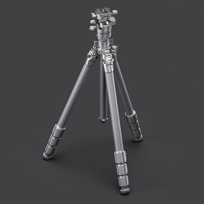 Leofoto Wings of God SILVER LG284C 10 Layer Carbon Water, Sand and Dust proof Corrosion Resistant Titanium Feet Spider Tripod with LH-36R Low Profile Ball Head - Max Load 10kg, Min 160mm to Max 1580mm