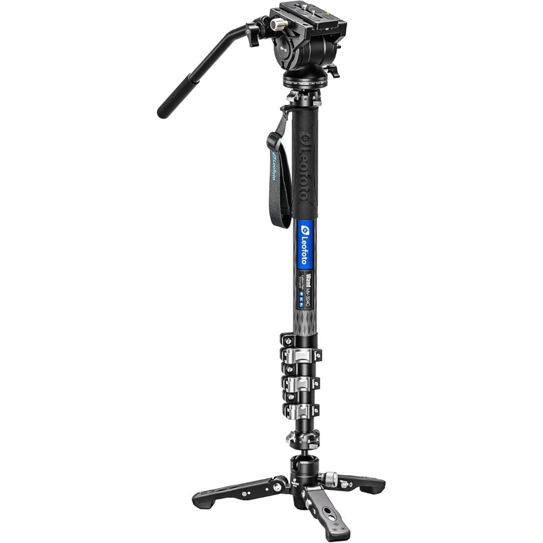 Leofoto Carbon Fiber Flip Lock Pro Video Camera Monopod + Arca Compati ...